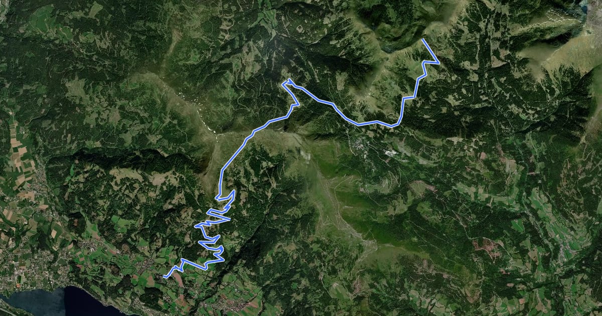 Маршрут Wanderweg 194 на спутниковом снимке