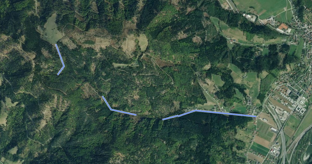 Маршрут Wanderweg 19B на спутниковом снимке