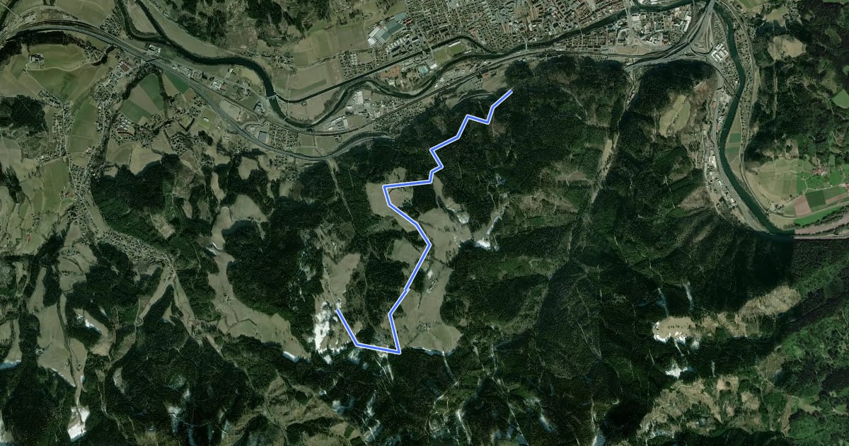 Маршрут Wanderweg 1a на спутниковом снимке