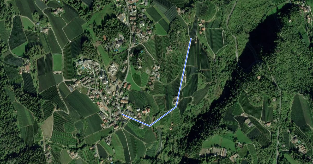 Маршрут Wanderweg 1A на спутниковом снимке