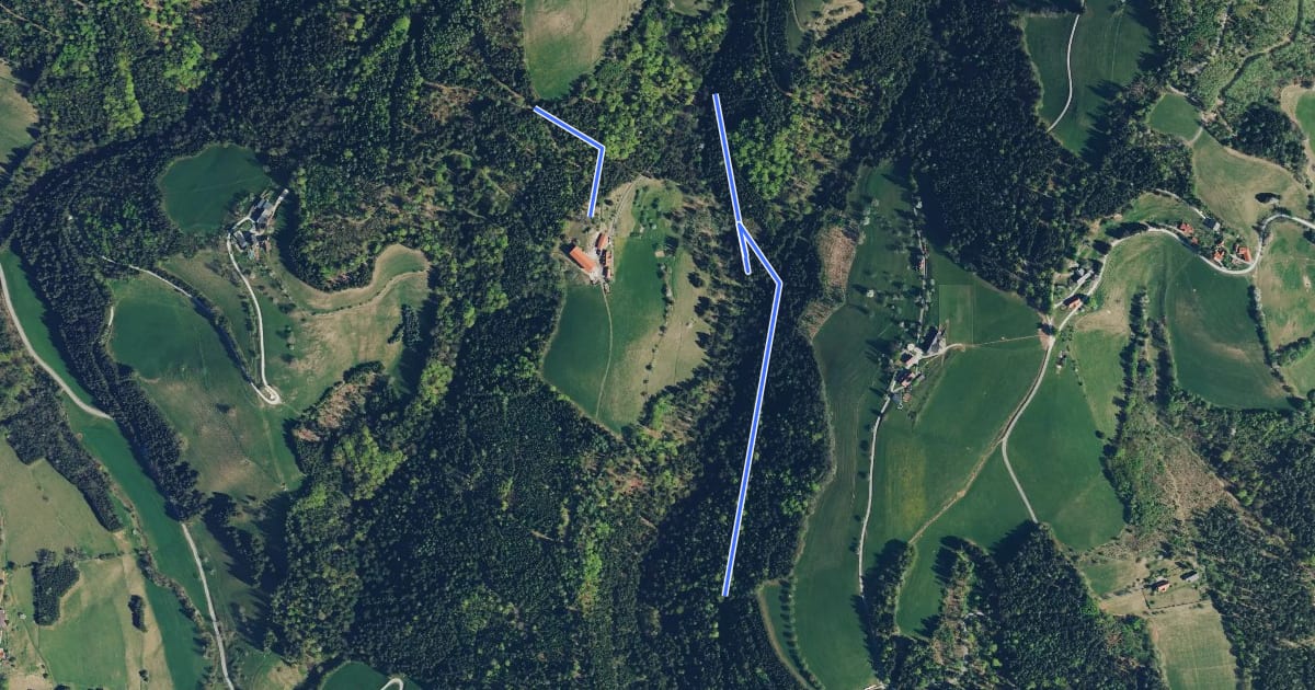 Маршрут Wanderweg 1a на спутниковом снимке