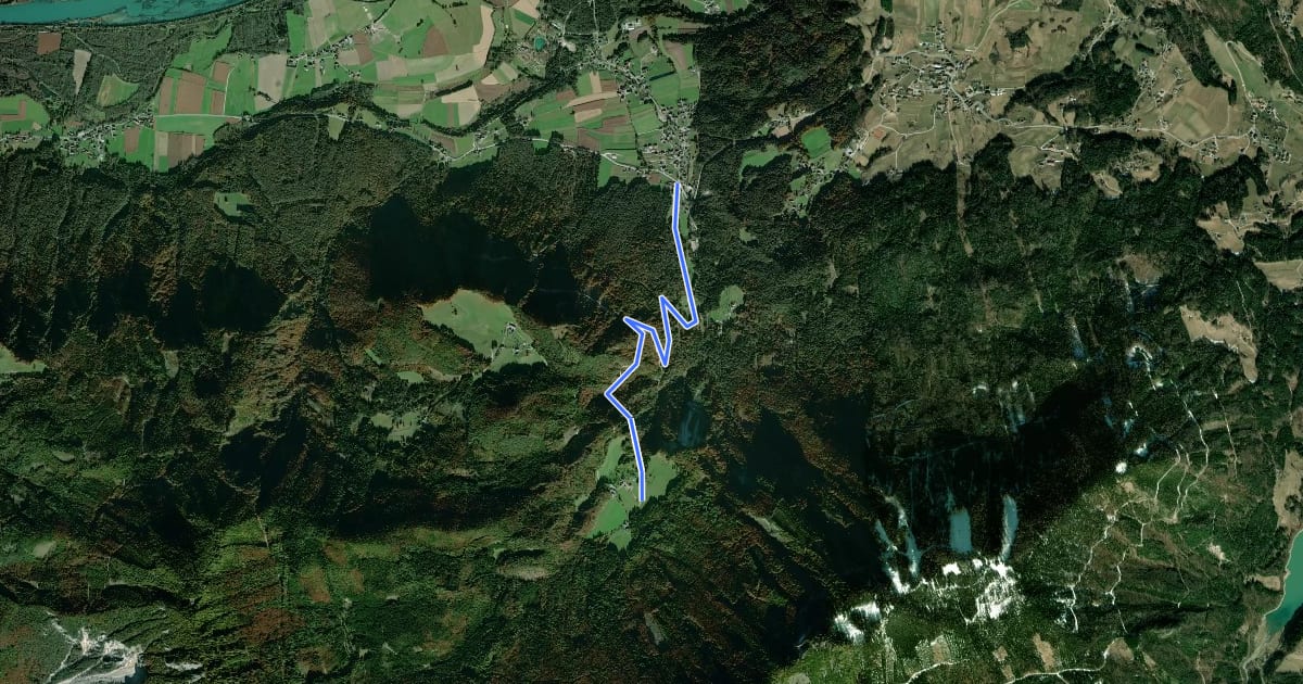 Маршрут Wanderweg 1H на спутниковом снимке