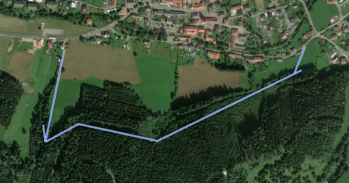 Маршрут Wanderweg 2 на спутниковом снимке