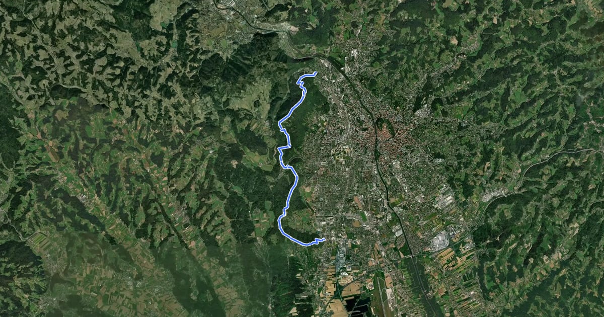 Маршрут Wanderweg 2 на спутниковом снимке