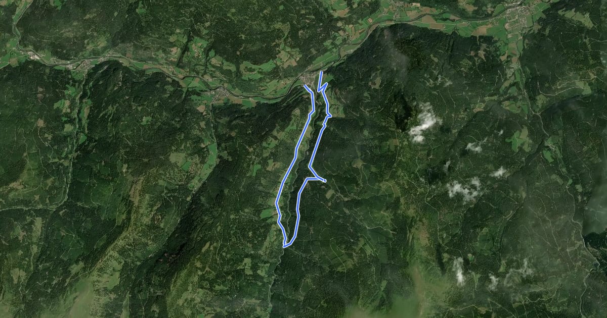 Маршрут Wanderweg 2 на спутниковом снимке