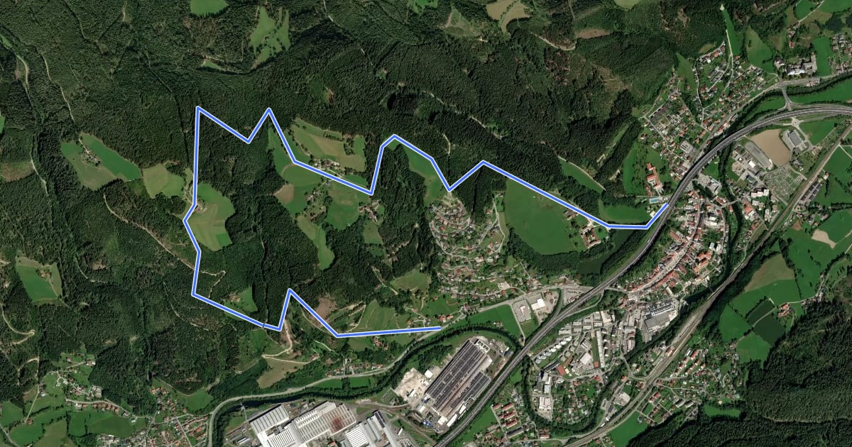 Маршрут Wanderweg 2 на спутниковом снимке