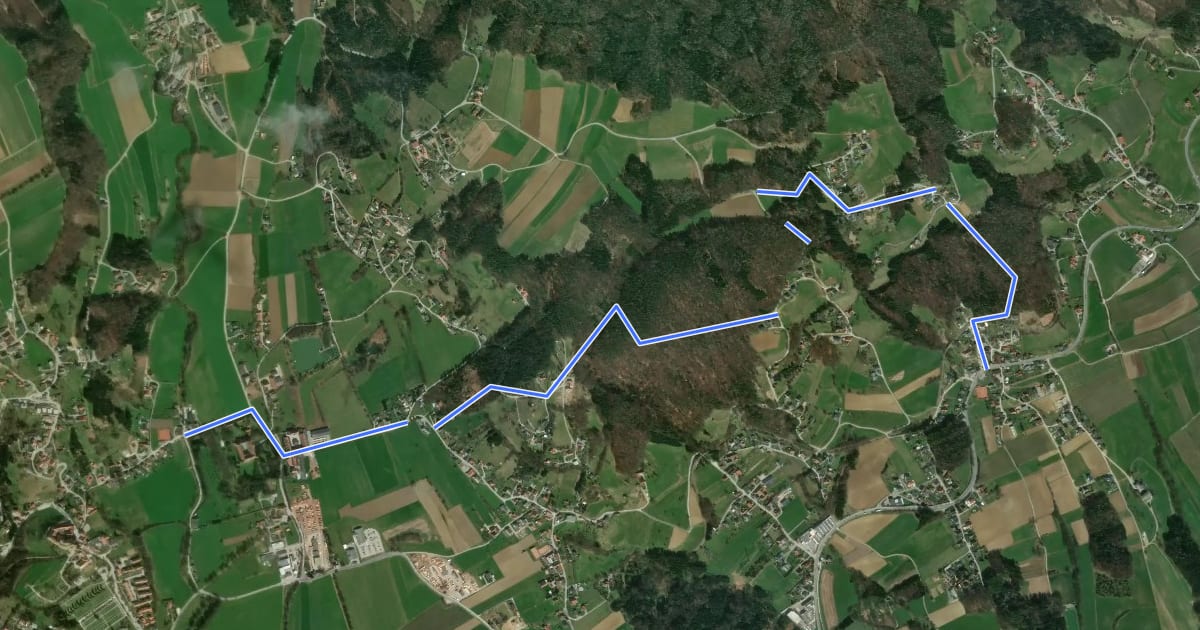 Маршрут Wanderweg 2 на спутниковом снимке