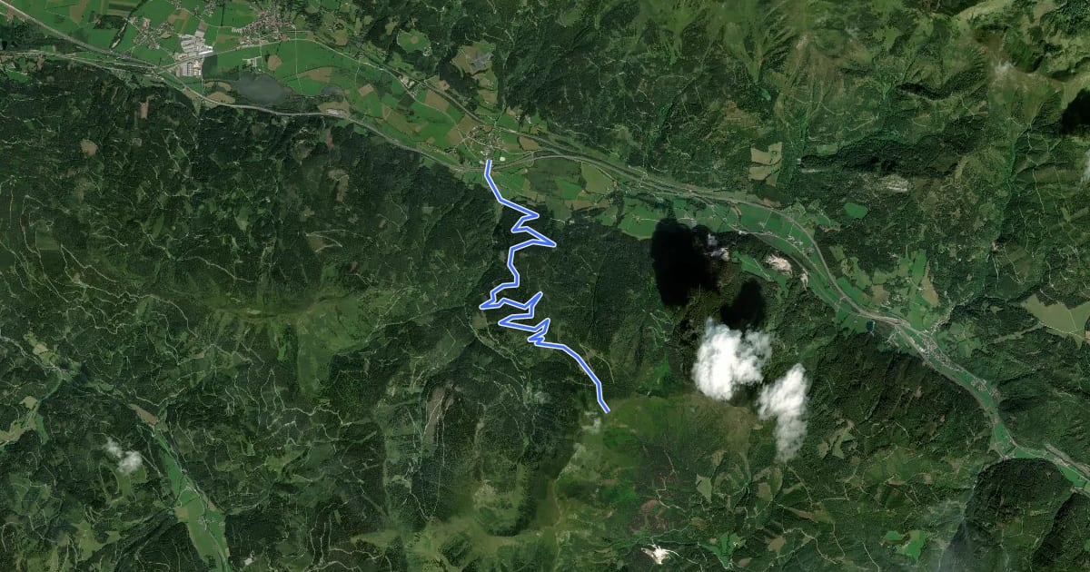 Маршрут Wanderweg 2 на спутниковом снимке
