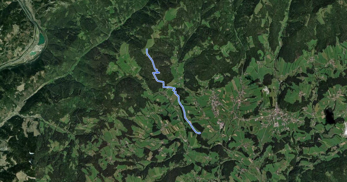 Маршрут Wanderweg 2 на спутниковом снимке