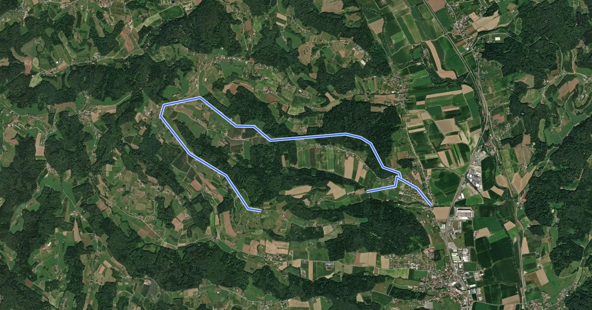 Маршрут Wanderweg 2 на спутниковом снимке