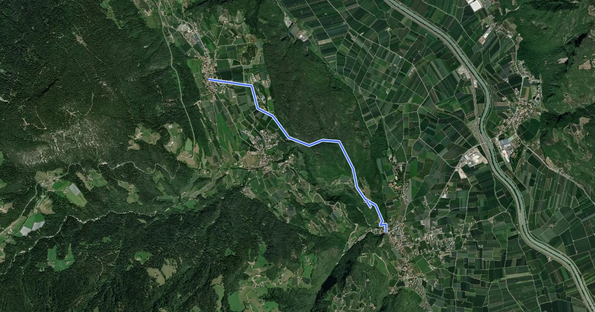 Маршрут Wanderweg 2 на спутниковом снимке