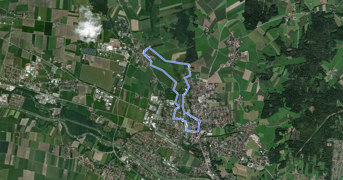 Маршрут Wanderweg 2 - Bad Aibling на спутниковом снимке