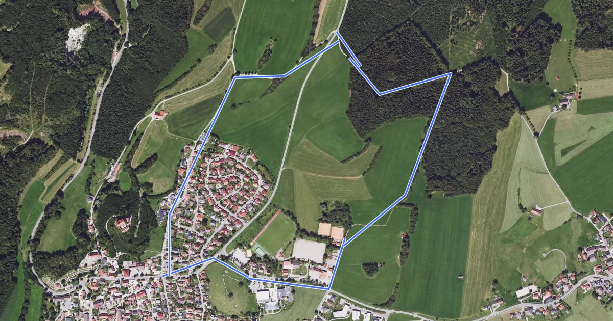 Маршрут Wanderweg 2 der Gemeinde Waldburg на спутниковом снимке
