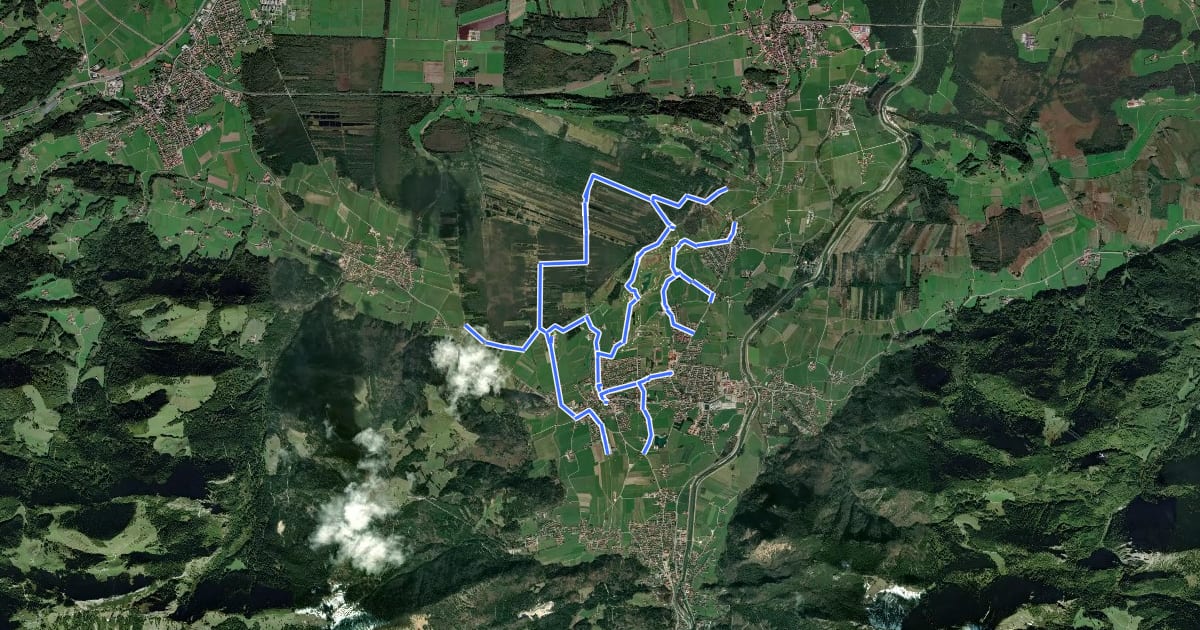 Маршрут Wanderweg 2 - Grassau на спутниковом снимке