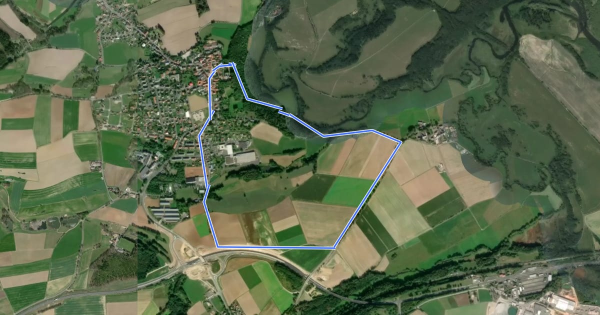Маршрут Wanderweg 2 Hohenberg a.d. Eger на спутниковом снимке