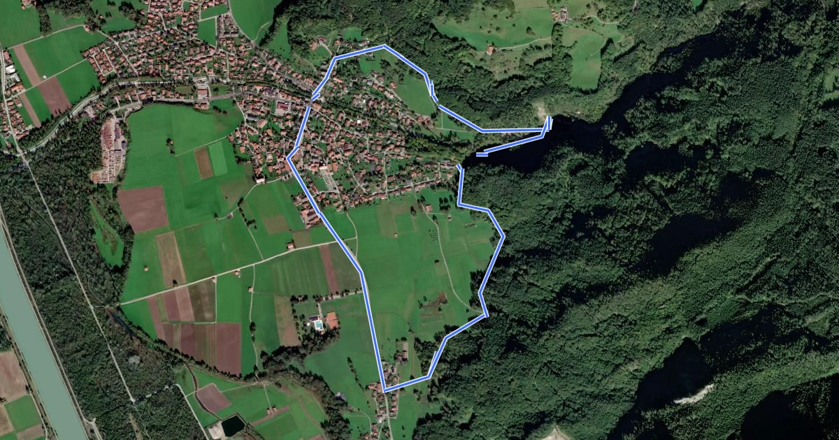 Маршрут Wanderweg 2 - Nußdorf на спутниковом снимке