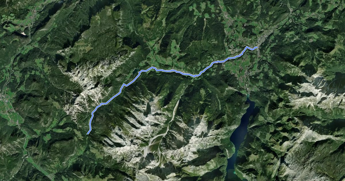 Маршрут Wanderweg 2 (Saumweg) на спутниковом снимке