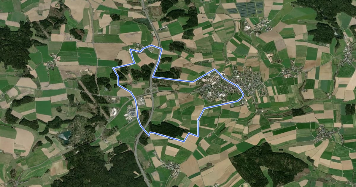 Маршрут Wanderweg 2 Thiersheim на спутниковом снимке