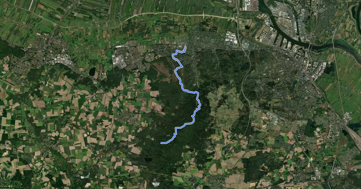 Маршрут Wanderweg 20 на спутниковом снимке