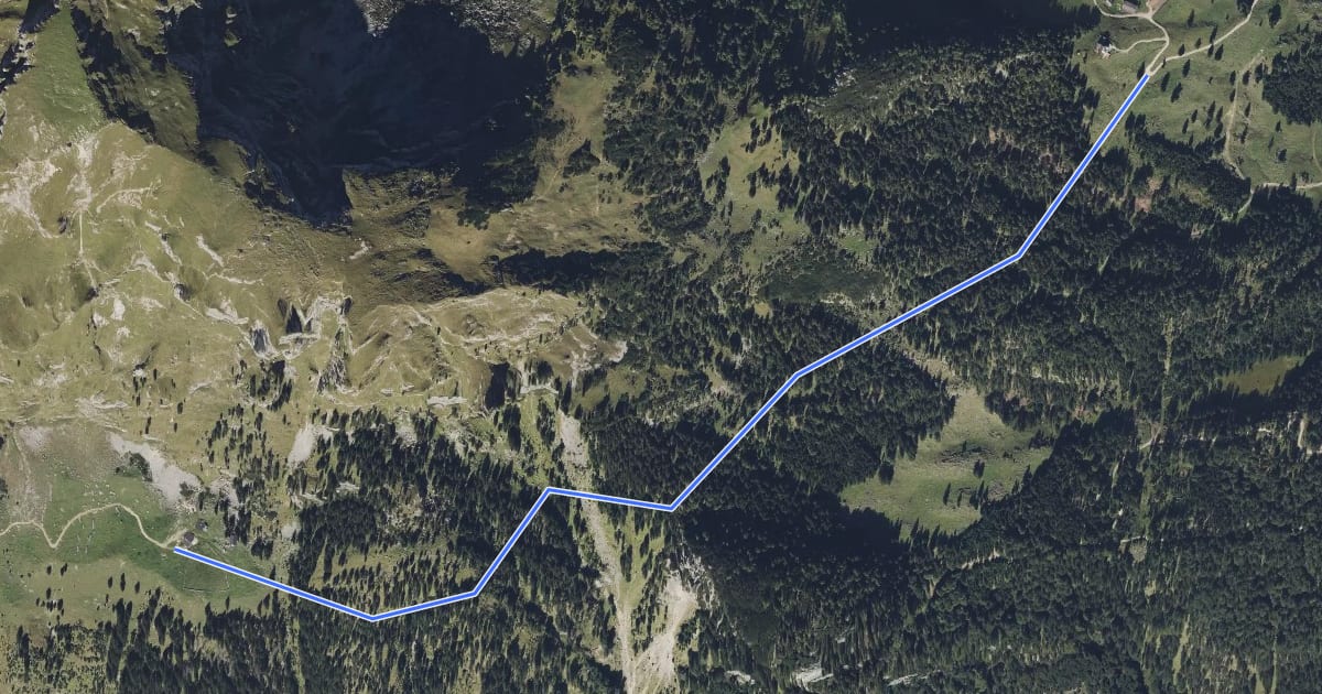 Маршрут Wanderweg 20 на спутниковом снимке
