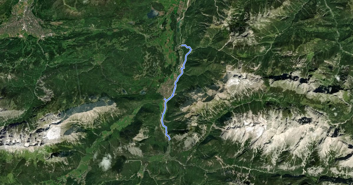 Маршрут Wanderweg 200 на спутниковом снимке