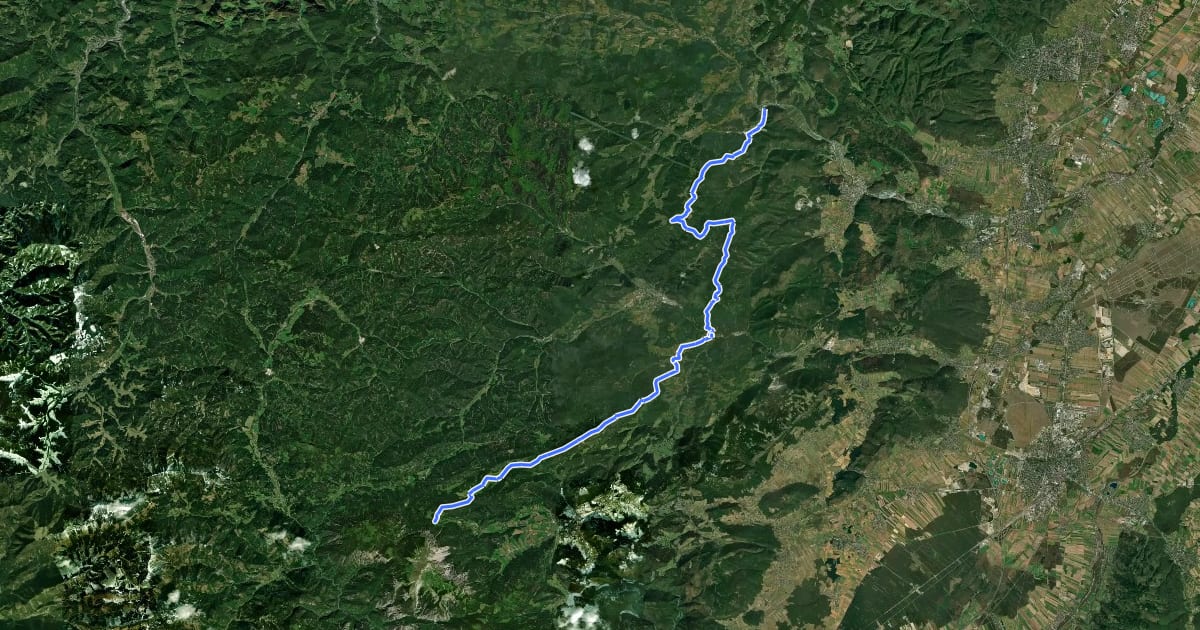 Маршрут Wanderweg 201 Nordalpenweg на спутниковом снимке