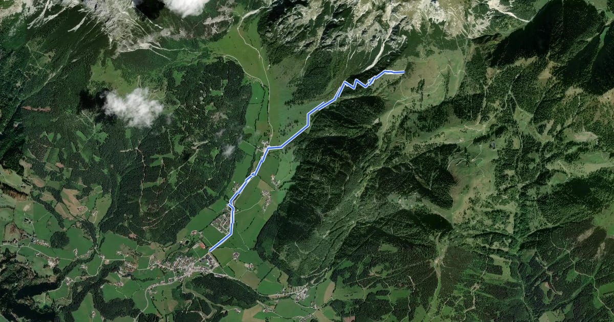 Маршрут Wanderweg 201 - Tennengebirge на спутниковом снимке
