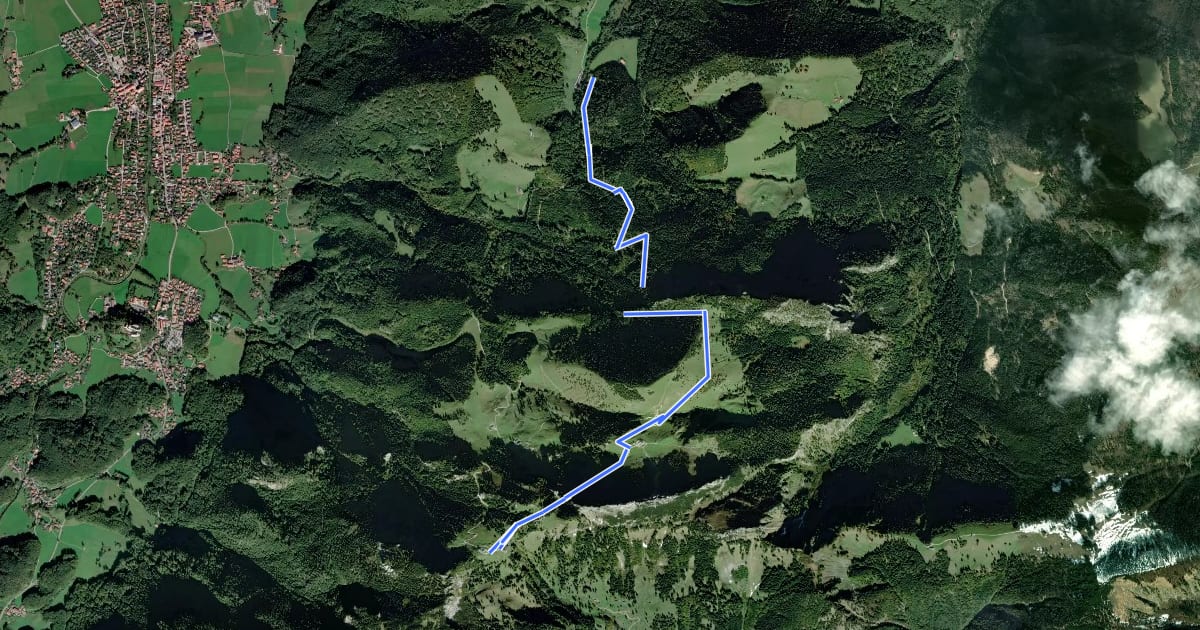 Маршрут Wanderweg 202 - Kampenwand на спутниковом снимке