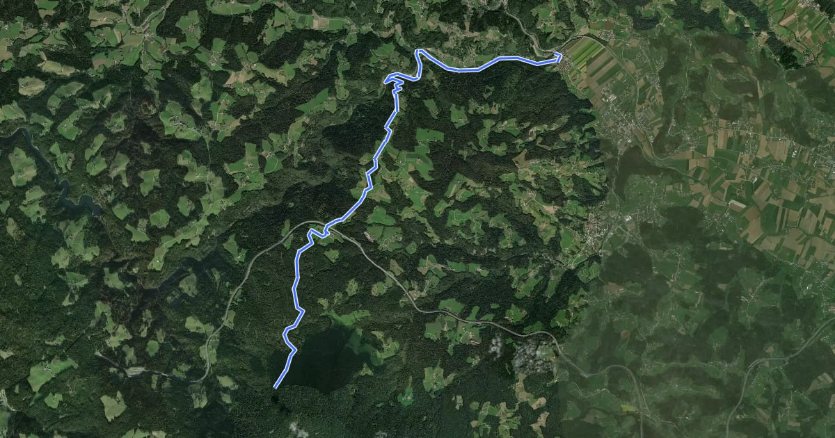 Маршрут Wanderweg 21 на спутниковом снимке