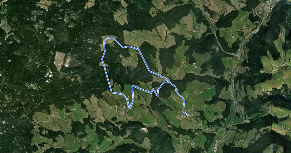 Маршрут Wanderweg 21 на спутниковом снимке