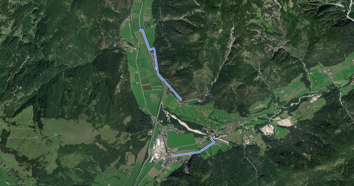 Маршрут Wanderweg 21 - Erpfendorf на спутниковом снимке