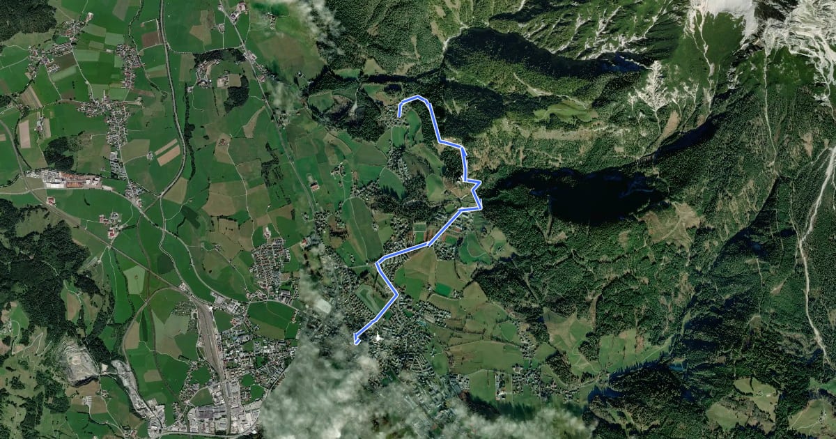 Маршрут Wanderweg 21 (Weg der Stille) на спутниковом снимке