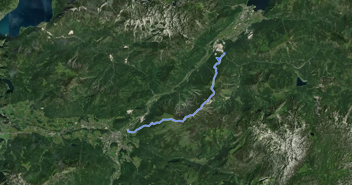 Маршрут Wanderweg 210 на спутниковом снимке