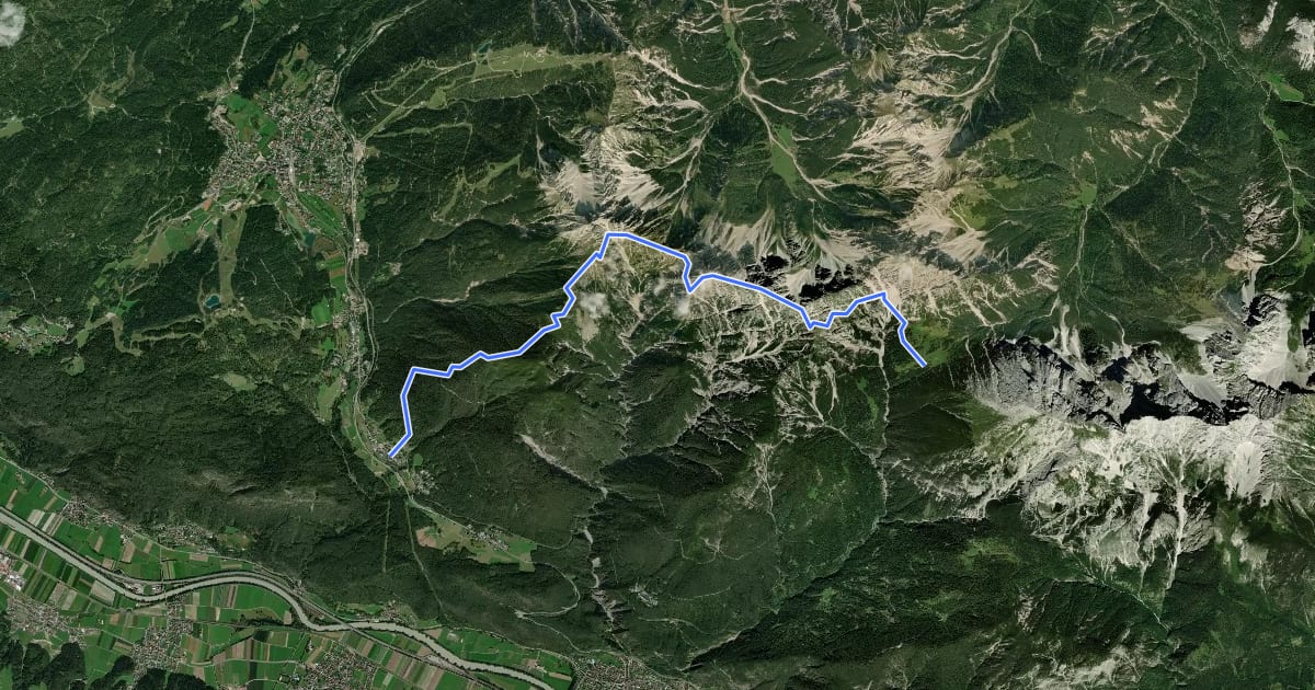 Маршрут Wanderweg 211 на спутниковом снимке