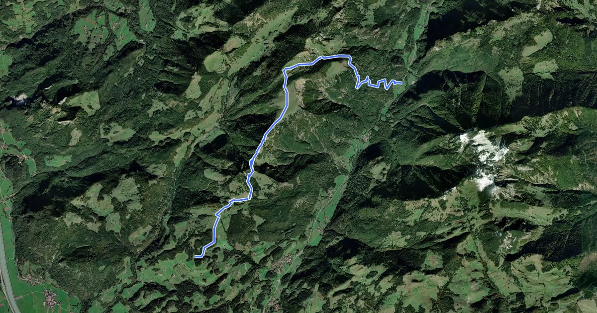 Маршрут Wanderweg 211 - Spitzstein на спутниковом снимке