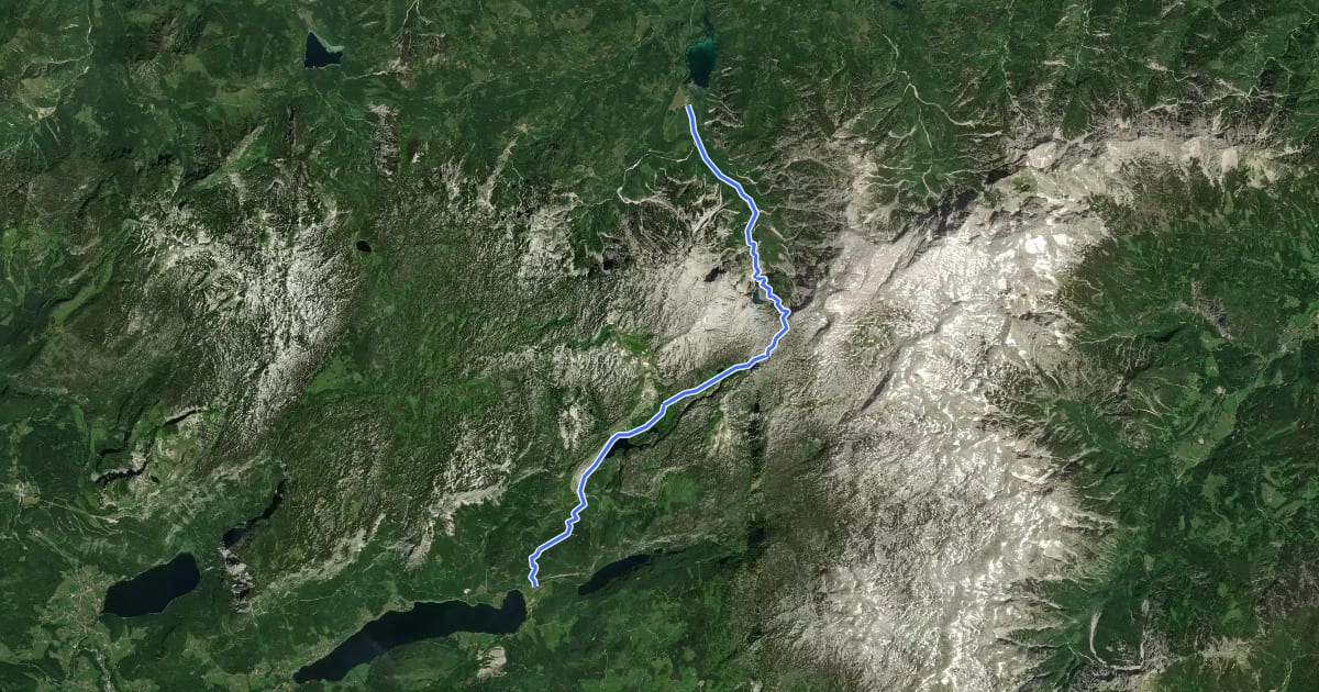 Маршрут Wanderweg 214 на спутниковом снимке