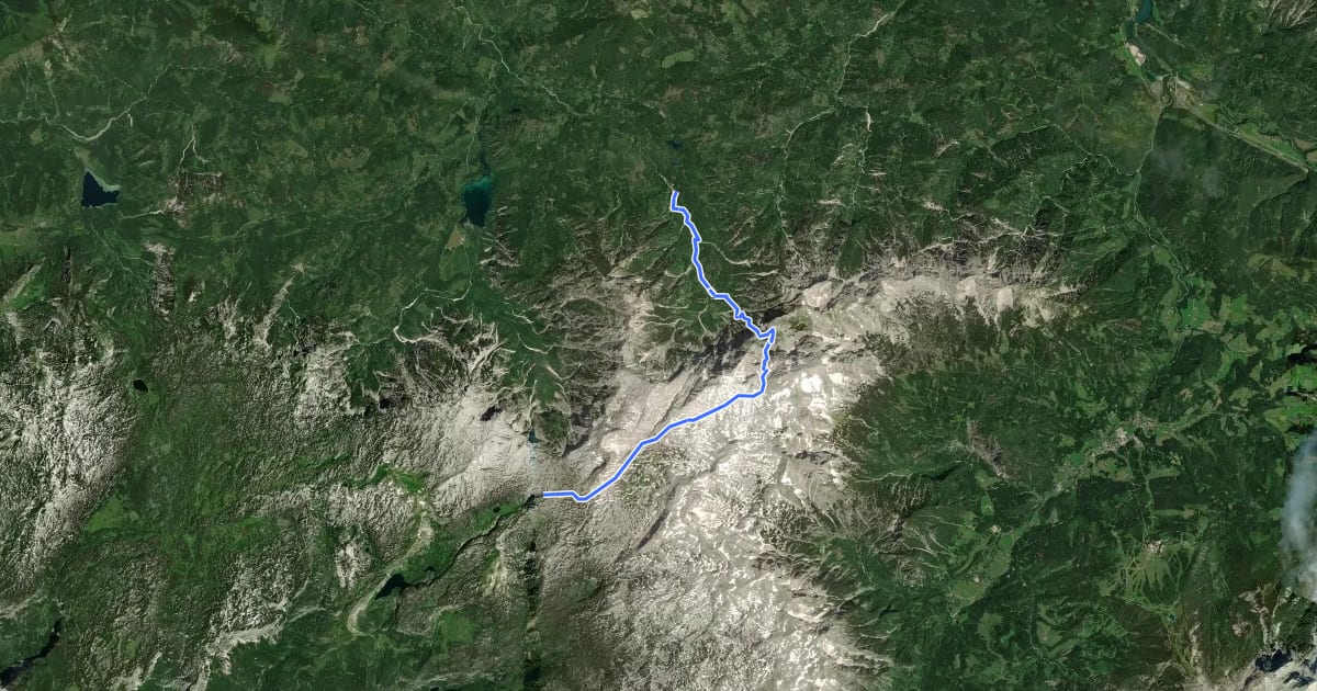 Маршрут Wanderweg 215 на спутниковом снимке