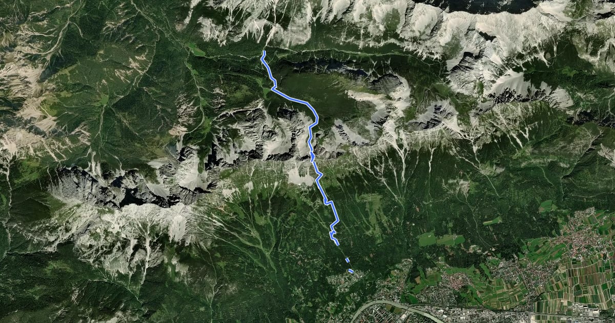 Маршрут Wanderweg 216 на спутниковом снимке