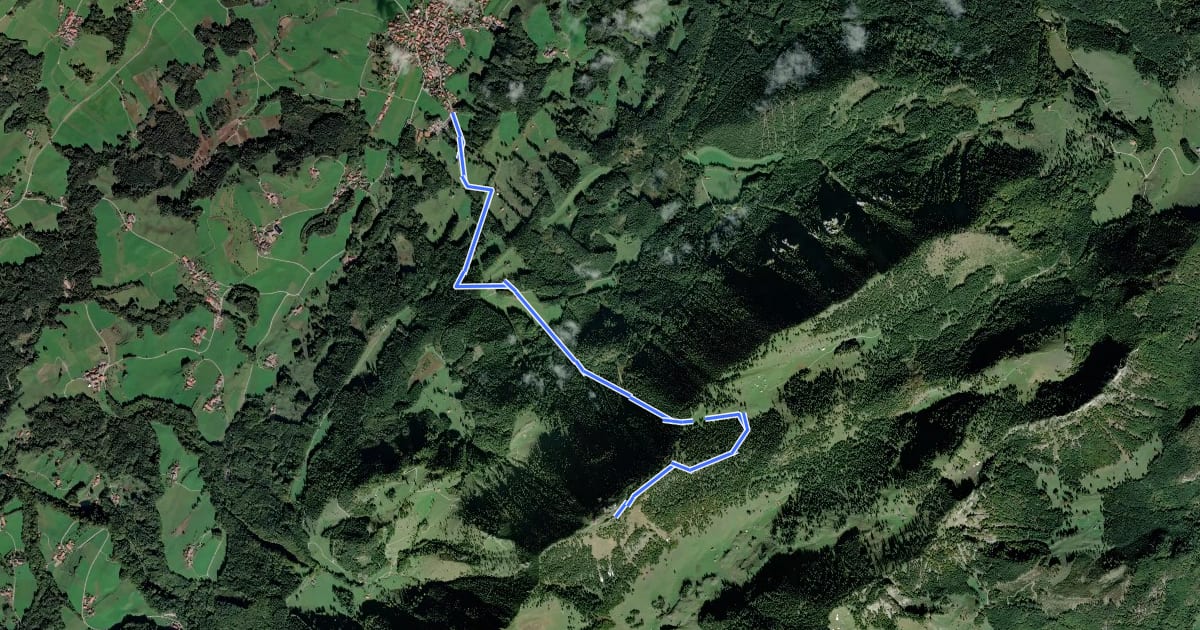 Маршрут Wanderweg 216a - Hochries на спутниковом снимке