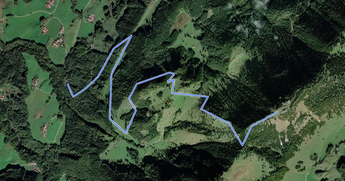 Маршрут Wanderweg 216d - Hochries на спутниковом снимке