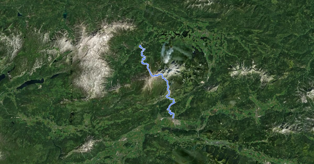 Маршрут Wanderweg 217 на спутниковом снимке