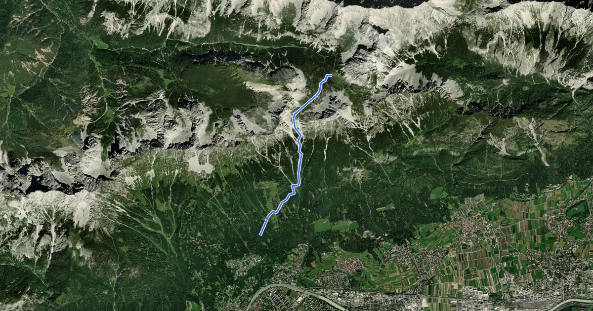 Маршрут Wanderweg 217 на спутниковом снимке