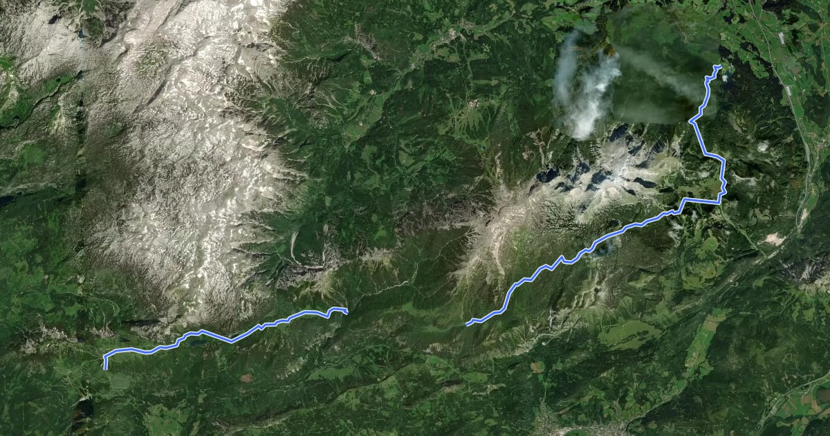 Маршрут Wanderweg 218 на спутниковом снимке