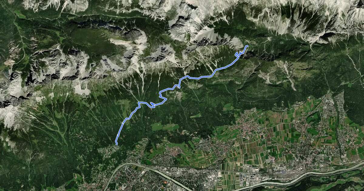 Маршрут Wanderweg 218 на спутниковом снимке
