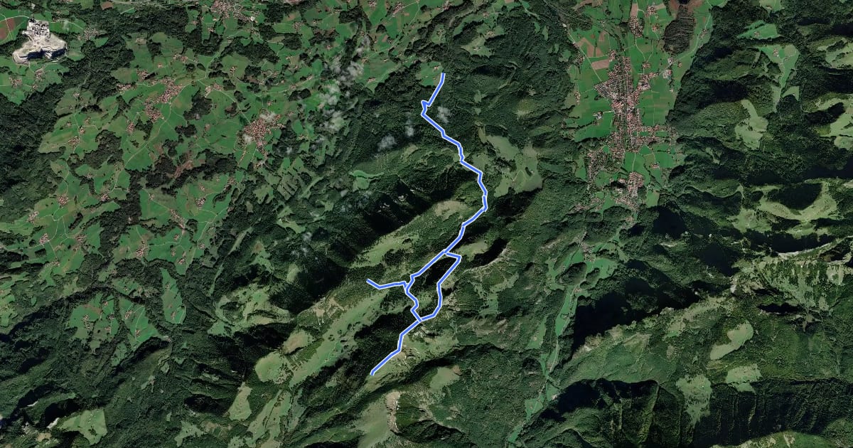 Маршрут Wanderweg 218 - Klausenhütte на спутниковом снимке