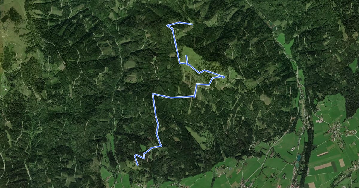 Маршрут Wanderweg 22 на спутниковом снимке