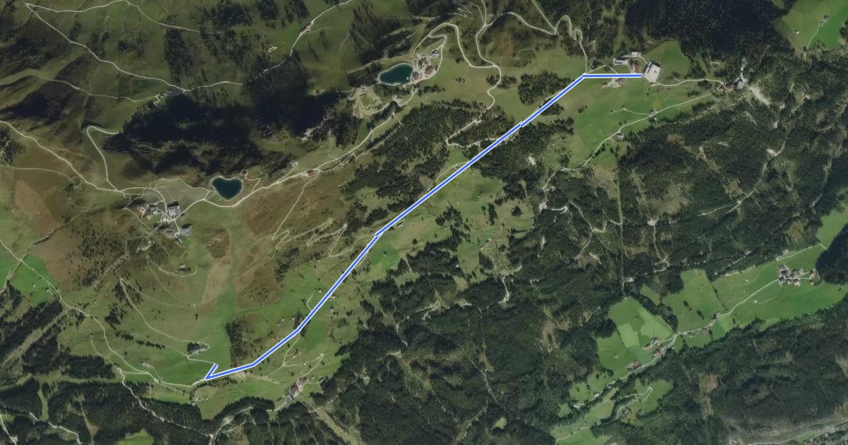 Маршрут Wanderweg 22 на спутниковом снимке