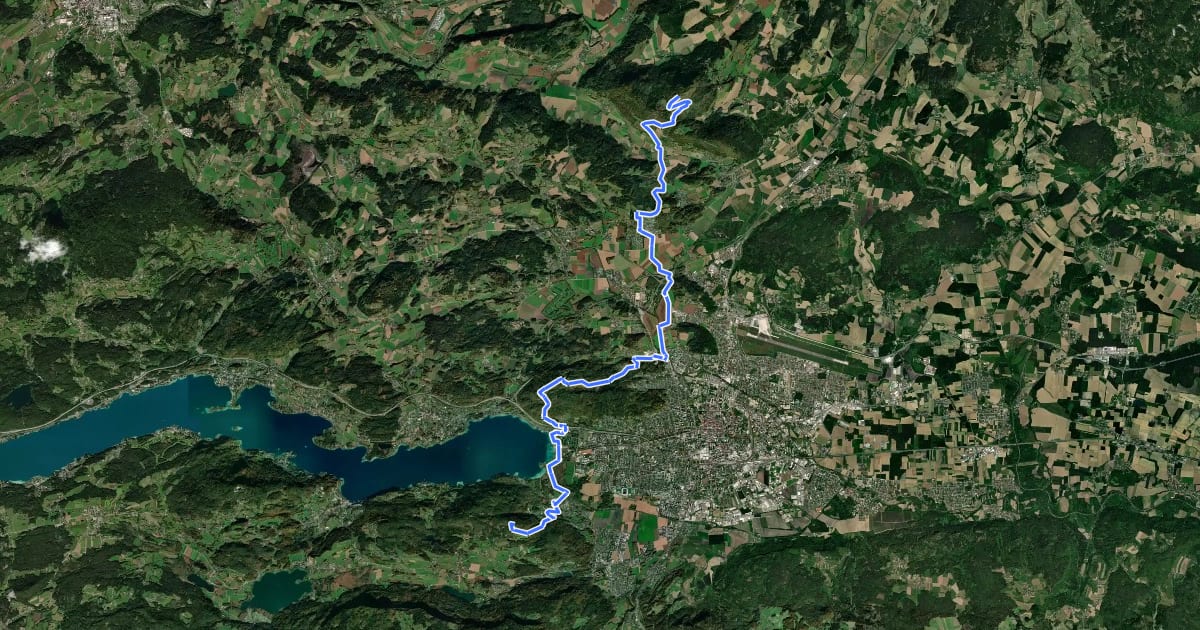 Маршрут Wanderweg 22 на спутниковом снимке