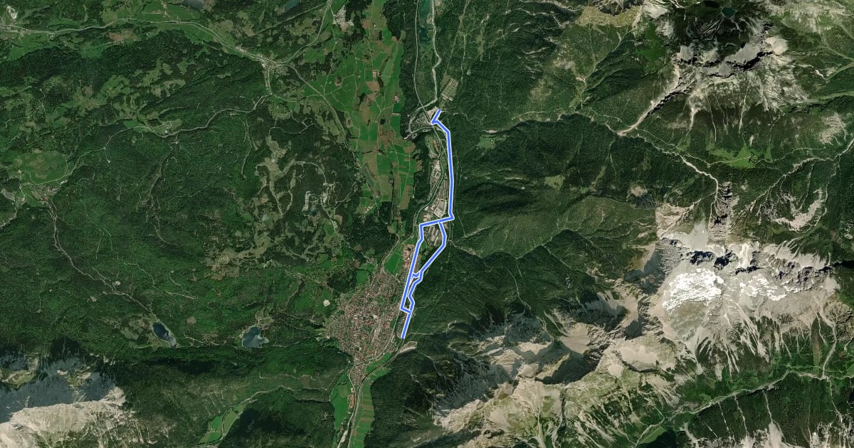 Маршрут Wanderweg 220 на спутниковом снимке