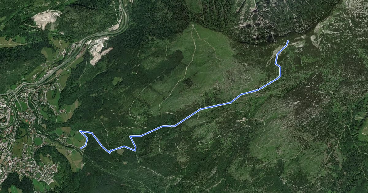 Маршрут Wanderweg 220 на спутниковом снимке
